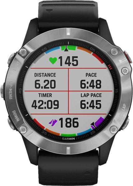 Garmin Fenix 6 Solar Silver with black band (010-02410-00) E7102 фото