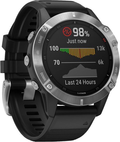 Garmin Fenix 6 Solar Silver with black band (010-02410-00) E7102 фото