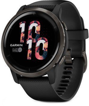 Garmin Venu 2 Slate Stainless Steel Bezel with Black Case and Silicone Band (010-02430-11/01) E7104 фото