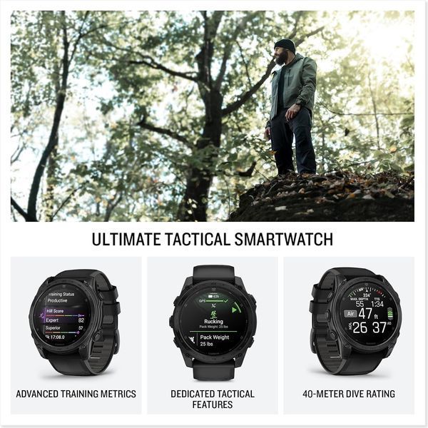 Garmin tactix 8 - 51 mm Solar Elite Includes Applied Ballistics Elite Solver (010-03407-10/11) AD2152 фото