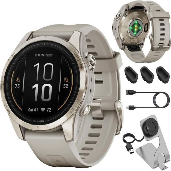 Garmin Epix Pro Gen 2 Sapphire 42mm Soft Gold w. Light S. Band (010-02802-10/11) DA1029 фото