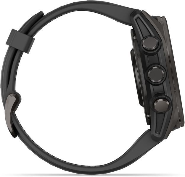 Garmin Fenix 8 43mm AMOLED Sapphire Carbon Gray DLC Tit. w. Black/Pebble Gray S. Band (010-02903-20/21/28) DA1030XT фото