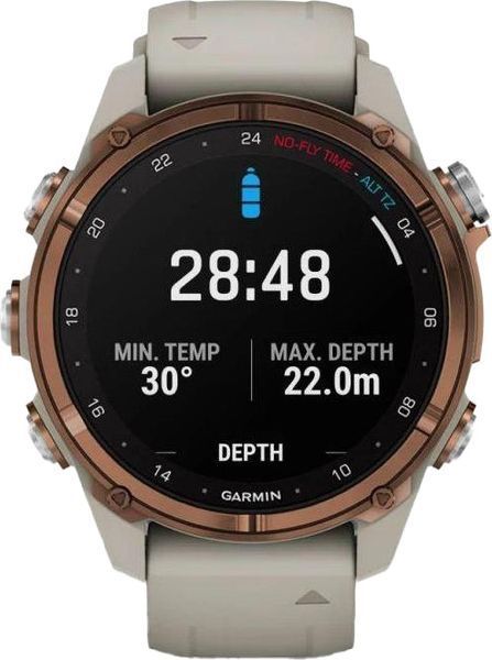 Garmin Descen Mk3i &ndash; 43 mm Bronze PVD Titanium with French Gray Silicone Band (010-02753-13/14) AD2161 фото