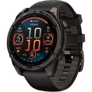 Смарт-годинник Garmin Fenix 8 47mm AMOLED Sapphire Carbon Gray DLC Titanium w. Black/Pebble Gray B. (010-02904-20/21/29) DA2241KR фото