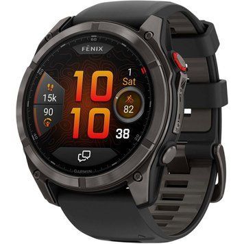 Смарт-годинник Garmin Fenix 8 Pro 51 mm AMOLED Carbon Gray DLC Titanium with Black/Pebble Gray (010-03199-00/01) DA2254KR фото