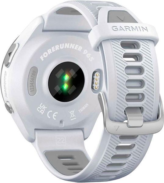Garmin Forerunner 965 Titanium Bezel w. Whiteston Case and Whiteston/Powder Gray S. Band (010-02809-01/11/8 XT043DA фото