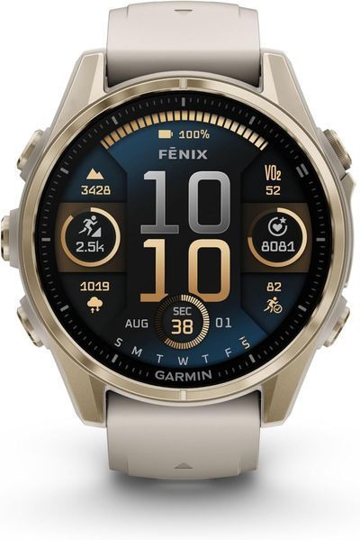 Смарт-годинник Garmin Fenix 8 43mm AMOLED Sapphire Soft Gold w. Fog Gray/Dark Sandstone S. Band (010-02903-10/11/18) PP1451 фото
