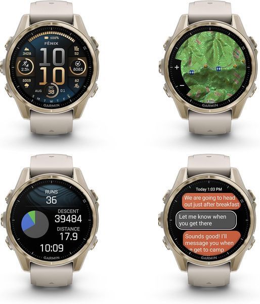Смарт-годинник Garmin Fenix 8 43mm AMOLED Sapphire Soft Gold w. Fog Gray/Dark Sandstone S. Band (010-02903-10/11/18) PP1451 фото
