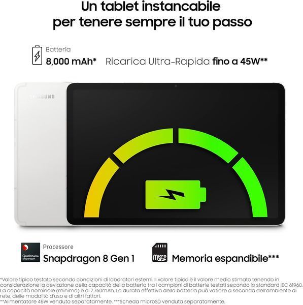 Samsung Galaxy Tab S8 11 8/128GB Wi-Fi Silver (SM-X700NZSA) AC3306 фото