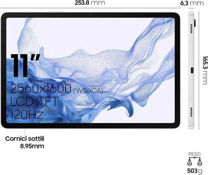 Samsung Galaxy Tab S8 11 8/128GB Wi-Fi Silver (SM-X700NZSA) AC3306 фото