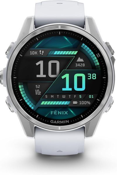 Garmin Fenix 8 43mm AMOLED Silver with Whitestone Silicone Band (010-02903-00/06) XT1023 фото