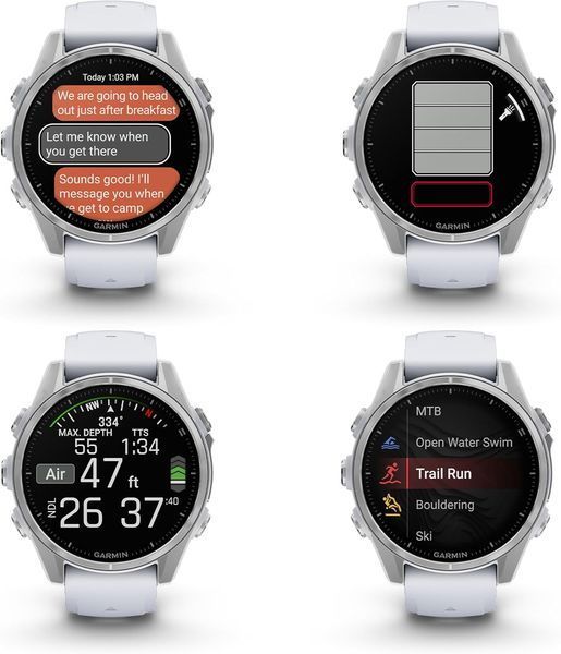 Garmin Fenix 8 43mm AMOLED Silver with Whitestone Silicone Band (010-02903-00/06) XT1023 фото