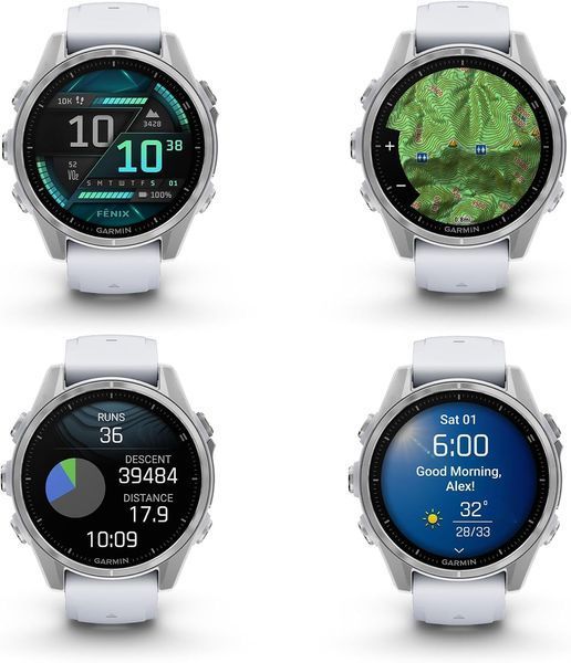 Garmin Fenix 8 43mm AMOLED Silver with Whitestone Silicone Band (010-02903-00/06) XT1023 фото
